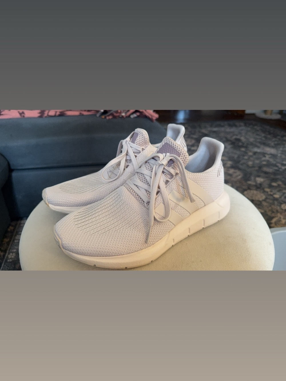 adidas Women's Pale Pink Knit Lace-Up Sneakers